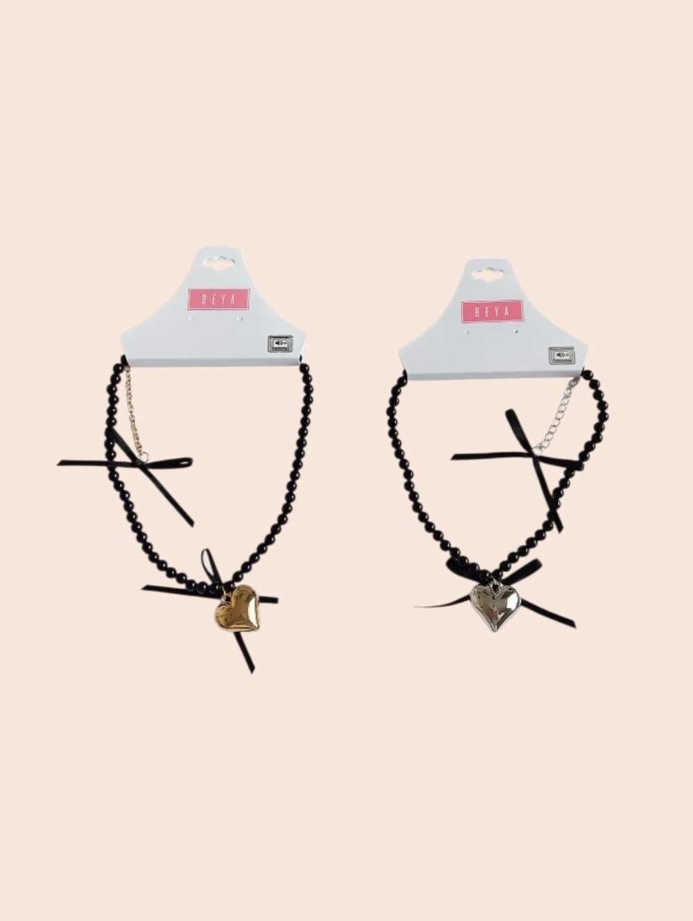 Heart & Bow Choker Necklaces